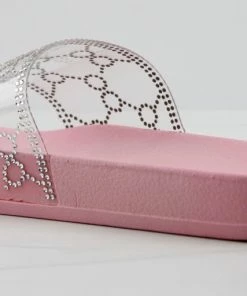 Lemonade Women's Extra Fly Womens Lucite Strap Rhinestone Embellished Slides 13 Lemonade Women's Extra Fly Womens Lucite Strap Rhinestone Embellished Slides