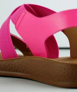 Lucky Top Edie-71k Little Girls Comfort Elastic Cross Strap Rhinestone Sandals