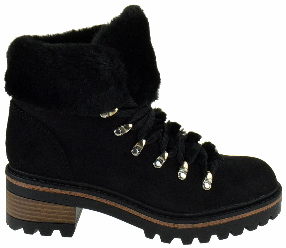 Bamboo Edison 05 Women's Fur Lined Combat Boots 2 Bamboo Edison 05 Women's Fur Lined Combat Boots