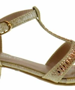 Lucky Top LIQUIDATIONS! Ekans 3K Little Girls Heeled Glitter Dress Sandals
