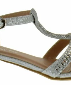 Lucky Top LIQUIDATIONS! Ekans 3K Little Girls Heeled Glitter Dress Sandals