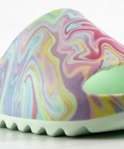 Cape Robin Women's Elina Womens Decorative Casual Horizontal Grooved Outsole Slides