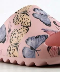 Cape Robin Women's Elina Womens Decorative Casual Horizontal Grooved Outsole Slides