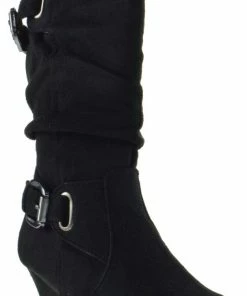 Link Girl's Elvina 33K Girls Buckle Mid Calf Dress Boots