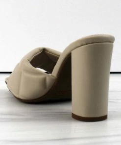 Top Moda Emani-43 Womens Block Heeled Open Toe Mules