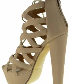Shoe Dezigns Emillie-3 Womens Lace Up Cross Strap Heel Sandal LIQUIDATIONS!