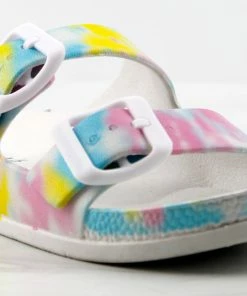 YOKI Estee Y Little Girls Two Strap Buckle Embellished Slip On Sandals