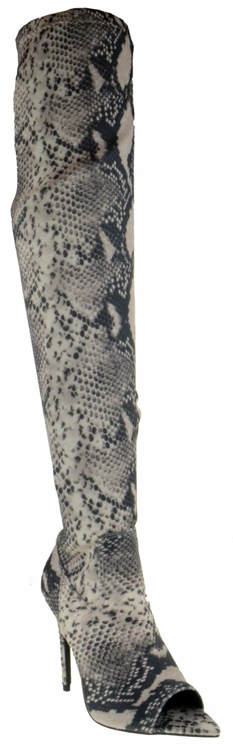 Anne Michelle Exception 23 Women's Over The Knee Peep Toe Stiletto Heeled Boot 6 Anne Michelle Exception 23 Women's Over The Knee Peep Toe Stiletto Heeled Boot