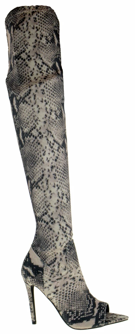 Anne Michelle Exception 23 Women's Over The Knee Peep Toe Stiletto Heeled Boot 2 Anne Michelle Exception 23 Women's Over The Knee Peep Toe Stiletto Heeled Boot