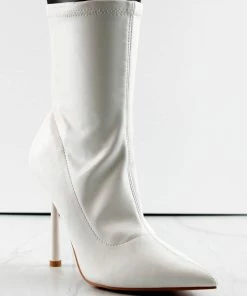 Mixxshuzz Faith Womans Stiletto Heeled Pointed Toe Ankle Boots