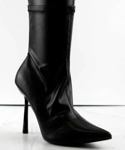 Mixxshuzz Faith Womans Stiletto Heeled Pointed Toe Ankle Boots