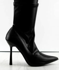 Mixxshuzz Faith Womans Stiletto Heeled Pointed Toe Ankle Boots