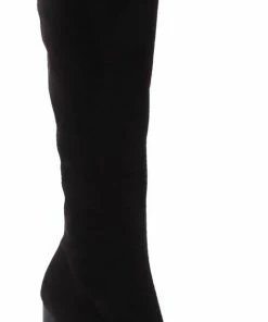 Top Moda Flynn-62 Womens Knee High Metallic Trim Heel Boots Women's