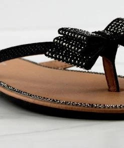 Forever Fannie 102 Womens Rhinestone Bow Embellished Thing Strap Sandals