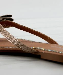 Forever Fannie 102 Womens Rhinestone Bow Embellished Thing Strap Sandals