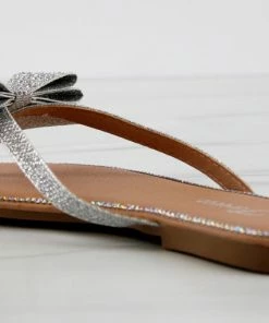 Forever Fannie 102 Womens Rhinestone Bow Embellished Thing Strap Sandals