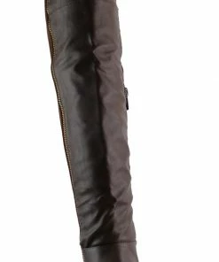 Forever Fifty 59 Womens Almond To Two Toned Zip Up Over The Knee Boots