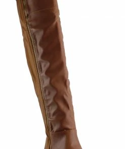 Forever Fifty 59 Womens Almond To Two Toned Zip Up Over The Knee Boots