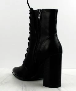 Top Moda Women's Flynn-1 Womens Lace Up Block High Heel Boots