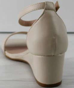 Top Moda Women's Fox 66 Womens Square Toe Low Wedge Heel Dress Sandals