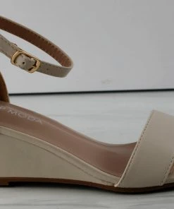 Top Moda Women's Fox 66 Womens Square Toe Low Wedge Heel Dress Sandals