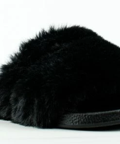 Lucita Furry-601 Womens Faux Fur Rhinestone Slides
