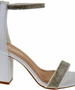 Top Moda Gallery 45 Womens Strappy Rhinestone Dress Heels Women's