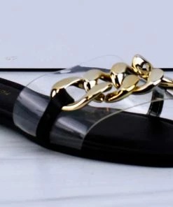 Top Moda Gemma-22 Womens Transparent Strap Open Toe Slides Women's