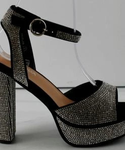 Top Moda Gene 16 Womens Platform Block Heel Rhinestone Sandals Women's