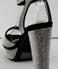 Top Moda Gene 16 Womens Platform Block Heel Rhinestone Sandals Women's