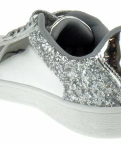 Forever Women's Glitter 2 Womens Sequin Embellished Metallic Lace Up Sneakers