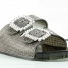 Forever Glitz 80 Womens Gem Embellished Double Buckle Slides Women's