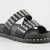 Forever Goth 33 Womens Double Band Spike Embellished Slip On Sandals