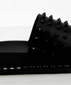 Forever Goth 36 Womens Spike Embellished Upper Band Slip On Sandals