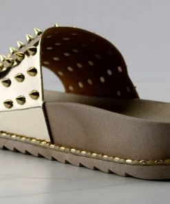 Forever Goth 36 Womens Spike Embellished Upper Band Slip On Sandals