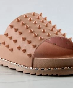 Forever Goth 36 Womens Spike Embellished Upper Band Slip On Sandals