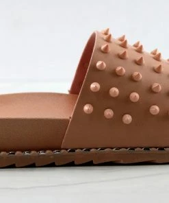 Forever Goth 36 Womens Spike Embellished Upper Band Slip On Sandals