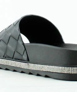 Forever Women's Great 12 Womens Platform Rhinestone Accent Slip On Sandals