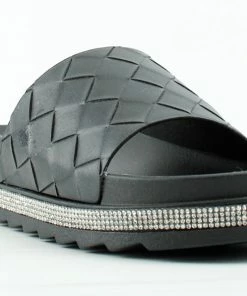 Forever Women's Great 12 Womens Platform Rhinestone Accent Slip On Sandals