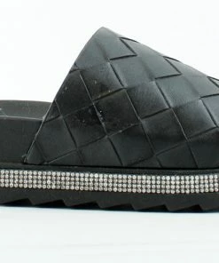 Forever Women's Great 12 Womens Platform Rhinestone Accent Slip On Sandals