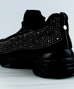 Forever Women's Sneakers Hana-49 Womens Rhinestone Lace Up Fashion Sneakers