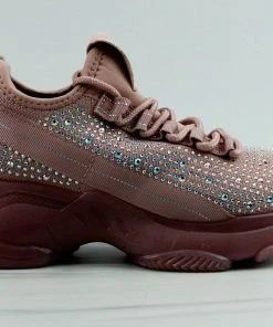 Forever Women's Sneakers Hana-49 Womens Rhinestone Lace Up Fashion Sneakers