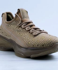 Forever Women's Sneakers Hana-49 Womens Rhinestone Lace Up Fashion Sneakers