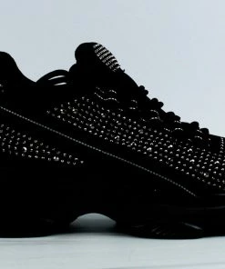 Forever Women's Sneakers Hana-49 Womens Rhinestone Lace Up Fashion Sneakers