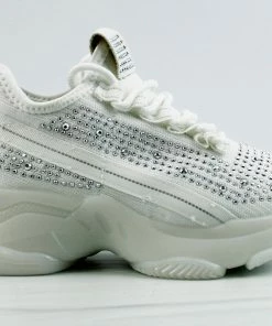 Link Hana-49k Little Girls Rhinestone Lace Up Fashion Sneakers