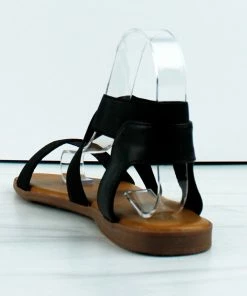 Forever Handiness-42 Womens Elastic Crossover Flat Sandals 8 Forever Handiness-42 Womens Elastic Crossover Flat Sandals