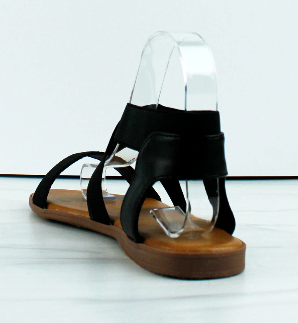 Forever Handiness-42 Womens Elastic Crossover Flat Sandals 3 Forever Handiness-42 Womens Elastic Crossover Flat Sandals