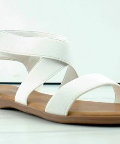 Forever Handiness-42 Womens Elastic Crossover Flat Sandals 9 Forever Handiness-42 Womens Elastic Crossover Flat Sandals