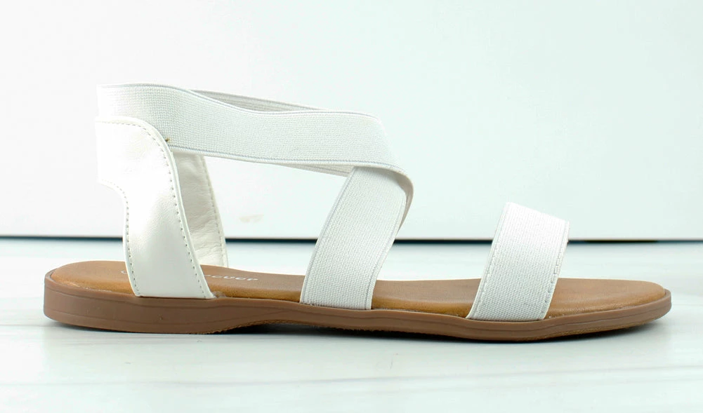 Forever Handiness-42 Womens Elastic Crossover Flat Sandals 5 Forever Handiness-42 Womens Elastic Crossover Flat Sandals