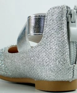 Lucky Top Rhinestone Flats Hilton 99A Baby Girl's Criss Cross Elastic Strap Rhinestone Dress Flats